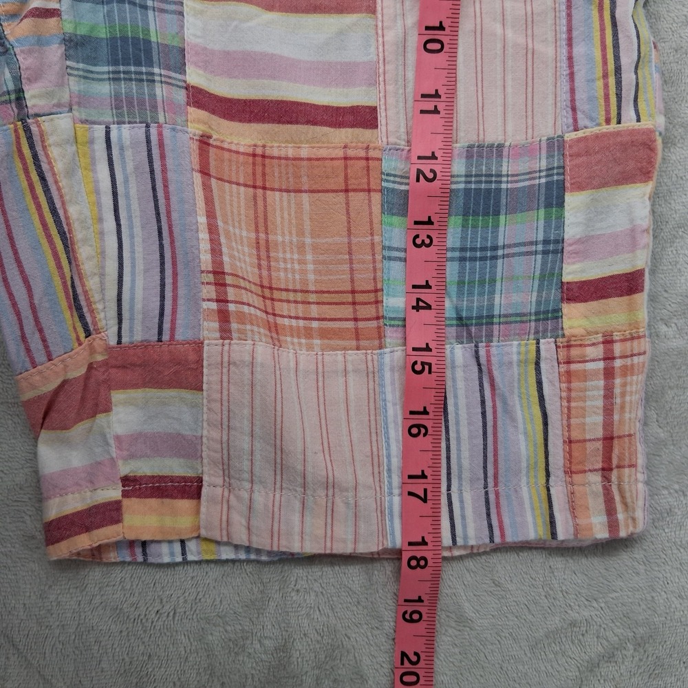 J.Crew Vintage Madras Plaid Patchwork Bermuda Shorts Wmns Pastel Sz 2 EUC Preppy - Picture 7 of 16